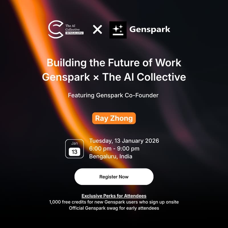Cover Image for ๐ฎ๐ณ Building the Future of Work: Genspark ร The AI Collective Bengaluru
