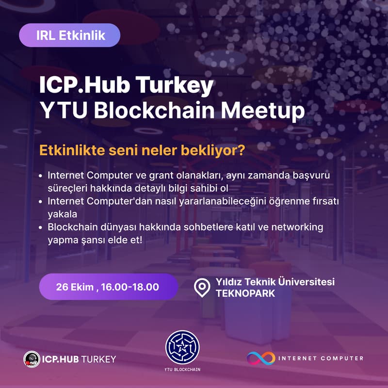 Cover Image for ICP.Hub Turkey x YTU Blockchain Meetup