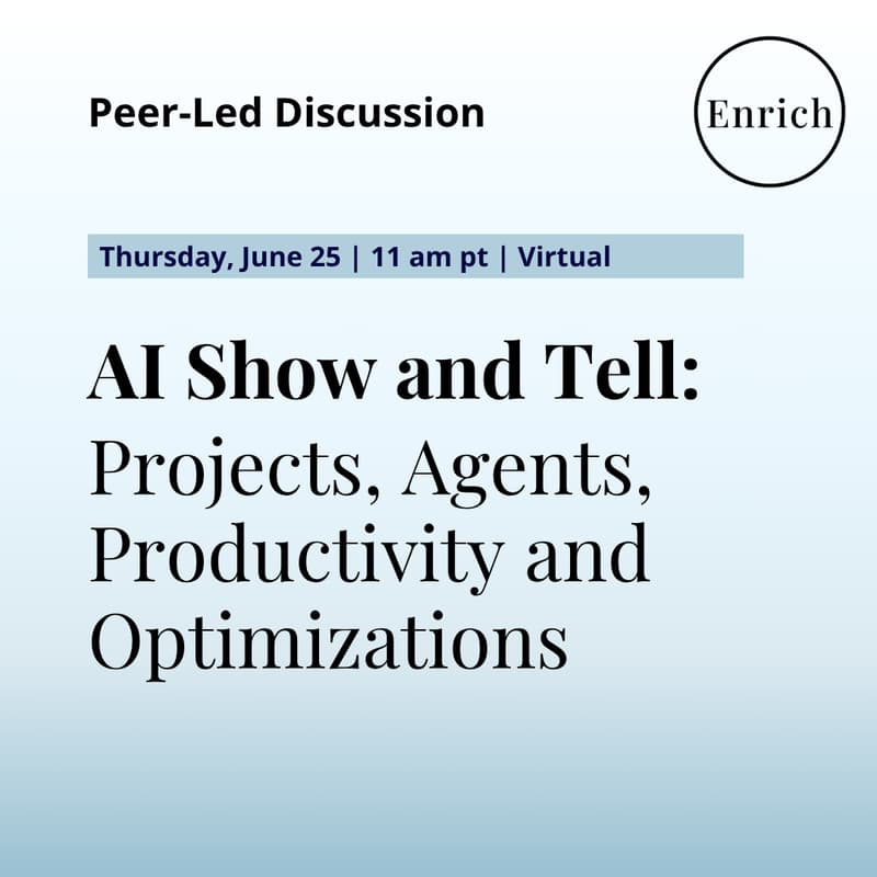 Cover Image for AI Show and Tell: Projects, Agents, Productivity and Optimizations