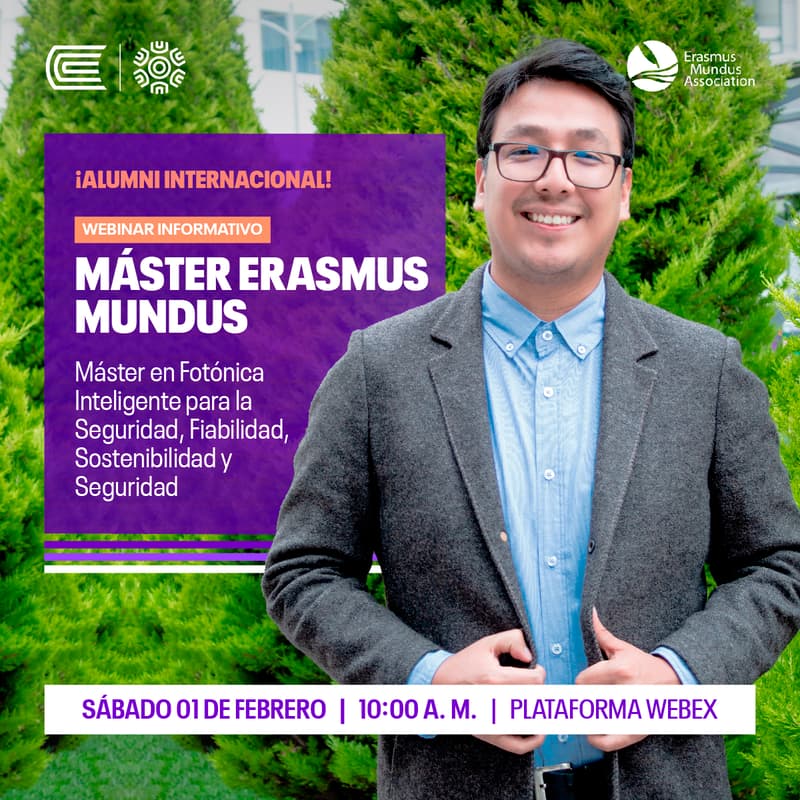 Foto de portada de Webinar informativo sobre el Máster Erasmus Mundus en Fotónica Inteligente para la Seguridad, Fiabilidad, Sostenibilidad y Seguridad