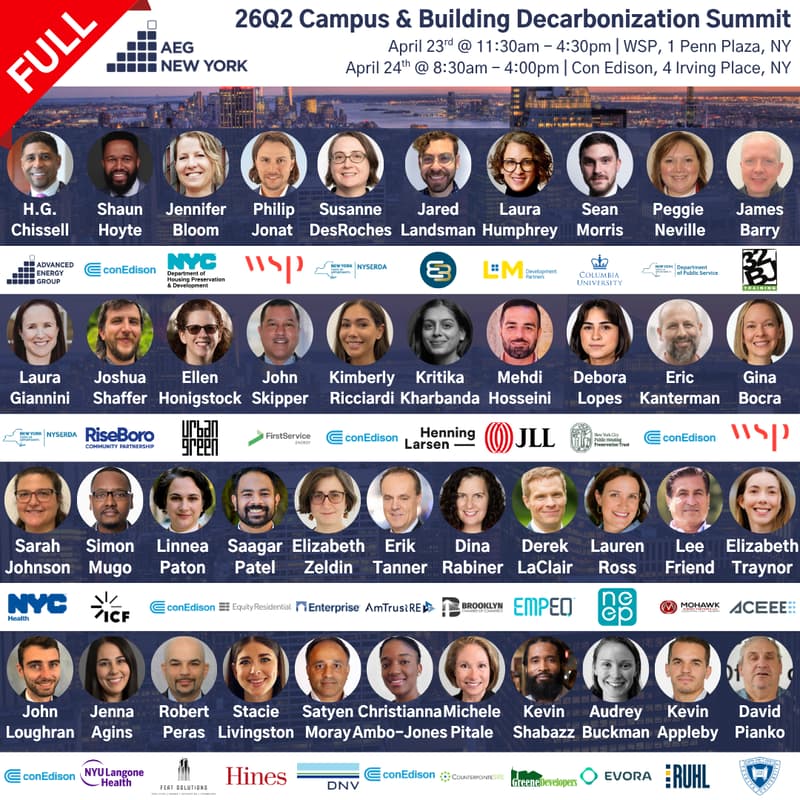 Cover Image for AEG New York 26Q2 Campus & Building Decarbonization Summit