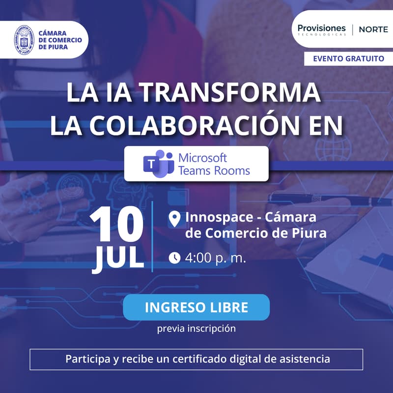 Cover Image for Charla " La IA transforma la colaboración en Microsoft Teams Rooms"