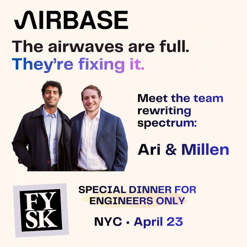 Cover Image for Private Founder Dinner: Ari & Millen, Airbase