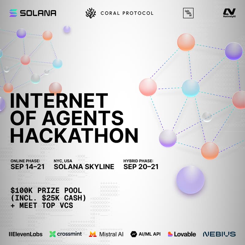 Cover Image for The INTERNET OF AGENTS HACKATHON @SOLANA SKYLINE