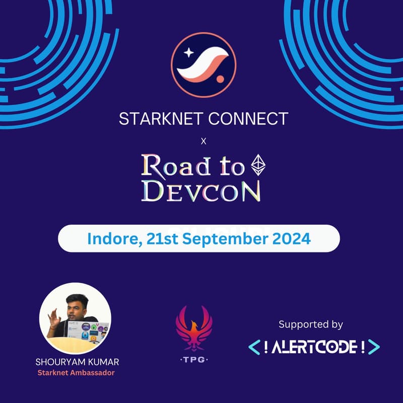Cover Image for Road to Devcon X Starknet Connect : Indore
