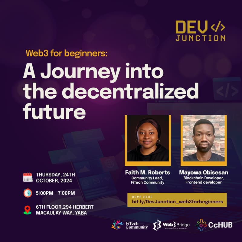 Cover Image for Dev Junction - Web3bridge and FiTech Community
