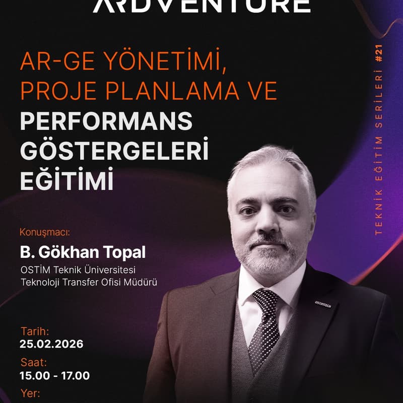 Cover Image for AR-GE YÖNETİMİ, PROJE PLANLAMA VE PERFORMANS GÖSTERGELERİ EĞİTİMİ