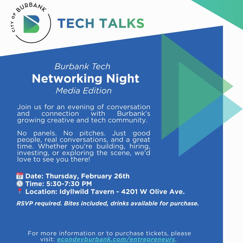 Cover Image for Burbank Tech Networking Night: Media Industry Edition