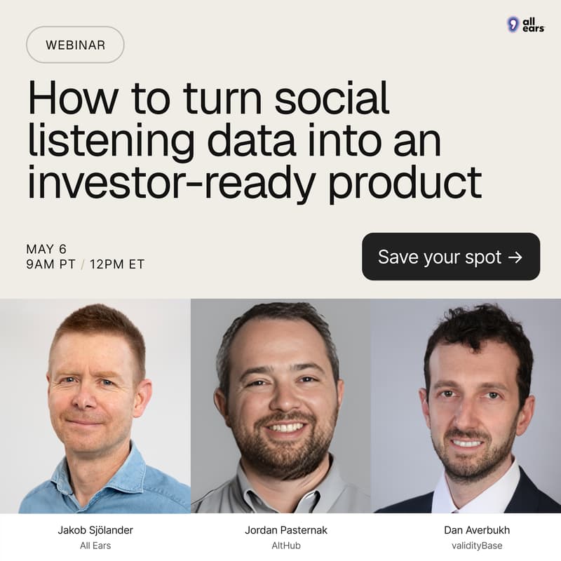 Cover Image for How to turn social listening data into an investor-ready product