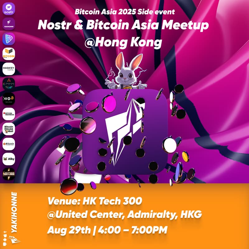Cover Image for Nostr & Bitcoin Asia Side Event 2025 HK