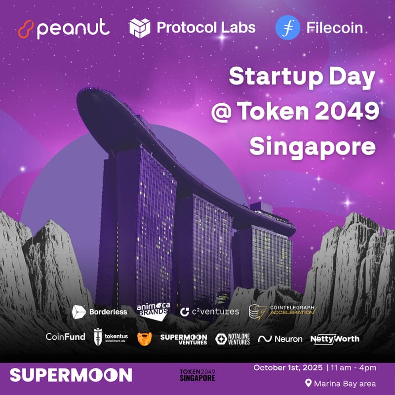 Cover Image for STARTUP DAY | Supermoon, Peanut & Protocol Labs | Token 2049 Singapore