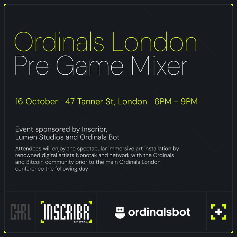 Cover Image for Ordinals London Pre Game Mixer