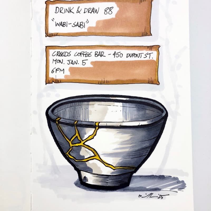 Cover Image for Drink & Draw Toronto #88: Wabi-sabi 🌹