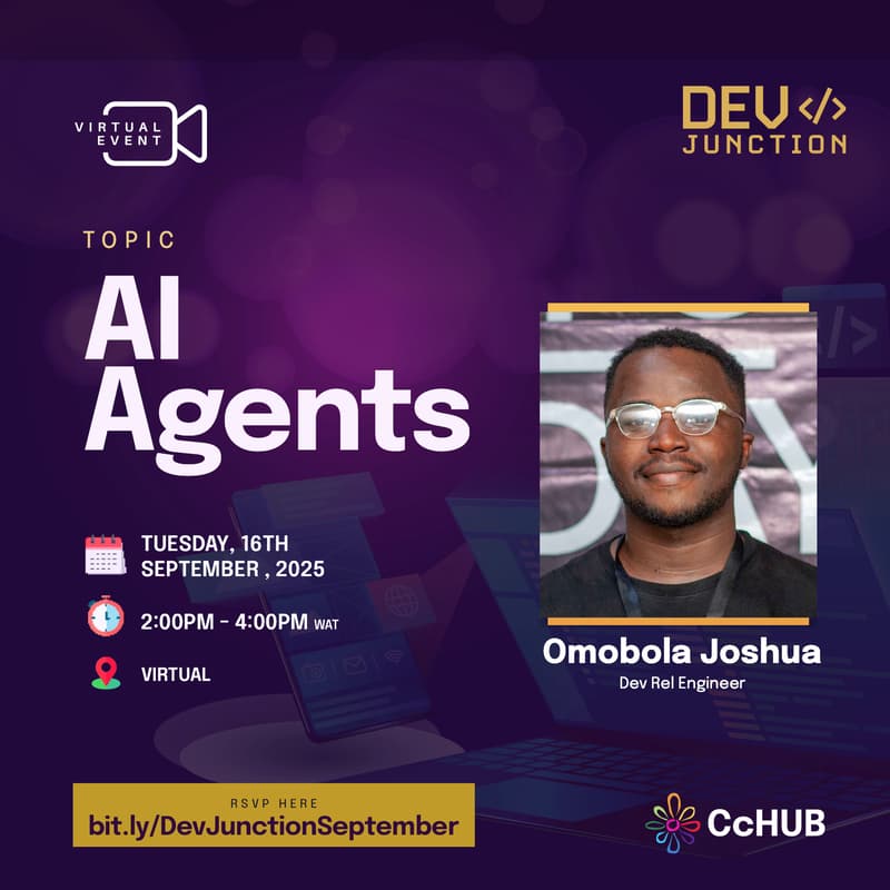 Cover Image for Dev junction Event: AI Agents