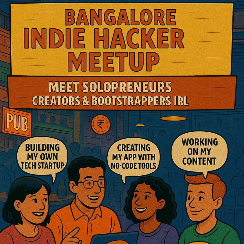Cover Image for Indie hackers Meetup - Bangalore