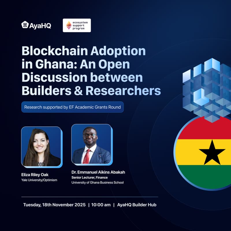 Cover Image for Blockchain Adoption in Ghana- Builders x Researchers Meetup