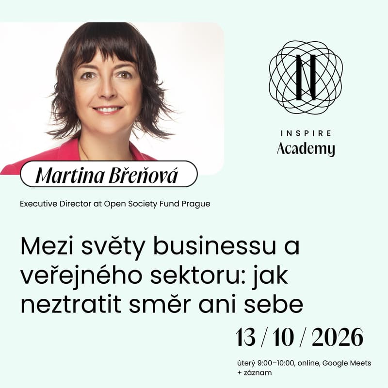 Cover Image for Mezi světy businessu a veřejného sektoru: jak neztratit směr ani sebe (Martina Břeňová)