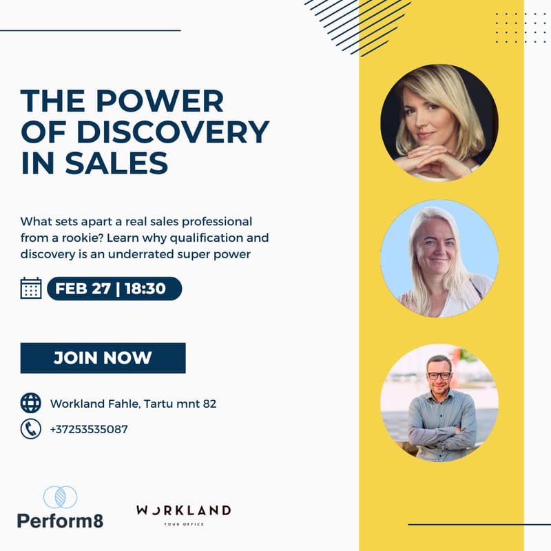 Cover Image for Perform8 | Power of Discovery in Sales with Katrin Kiviselg & Teele Tuuling