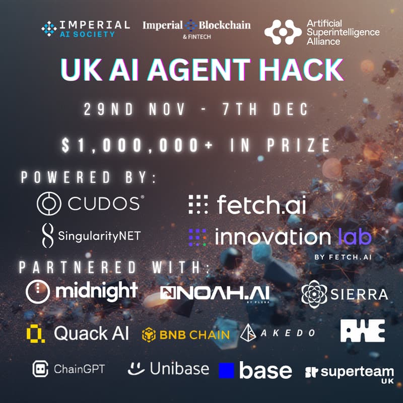 Cover Image for UK AI Agent Hackathon EP3 by ASI (Artificial Superintelligence Alliance) | The Largest Web3 Γ AI Hackathon in Europe