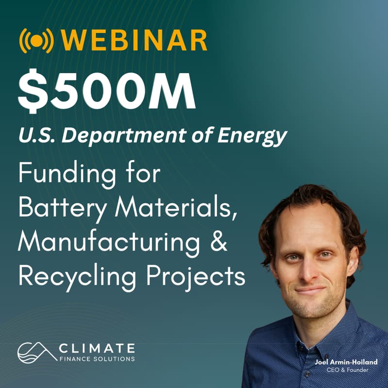 Cover Image for $500M DOE Funding for Battery Materials, Manufacturing & Recycling Projects
