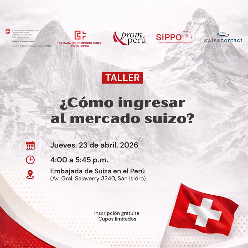 Cover Image for Taller "¿Cómo ingresar al mercado suizo?"