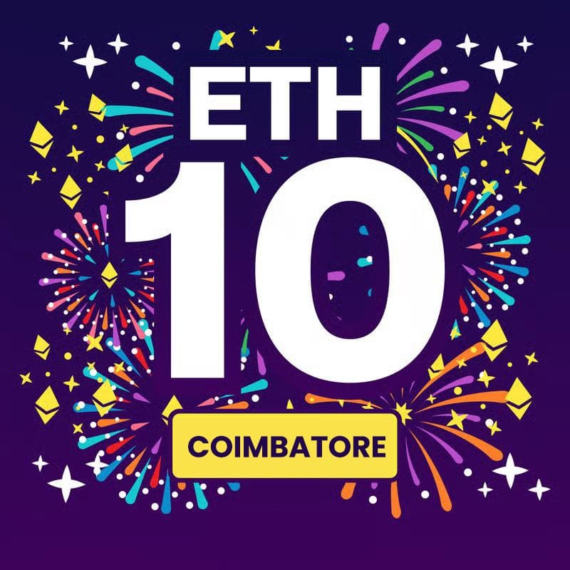 Cover Image for 10 Years of Ethereum Celebration @ Coimbatore