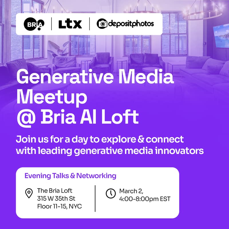 Cover Image for Generative Media Meetup @ Bria AI Loft