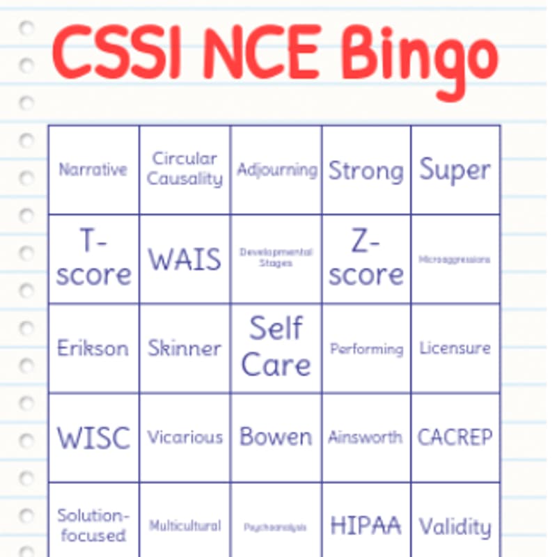 Cover Image for Counselor's Corner โ NCE BINGO w/ Sonata
