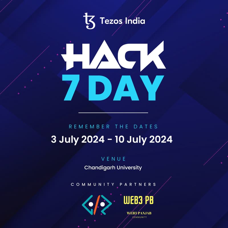 Cover Image for Hack 7 Days Tezos India <> Chandigarh University