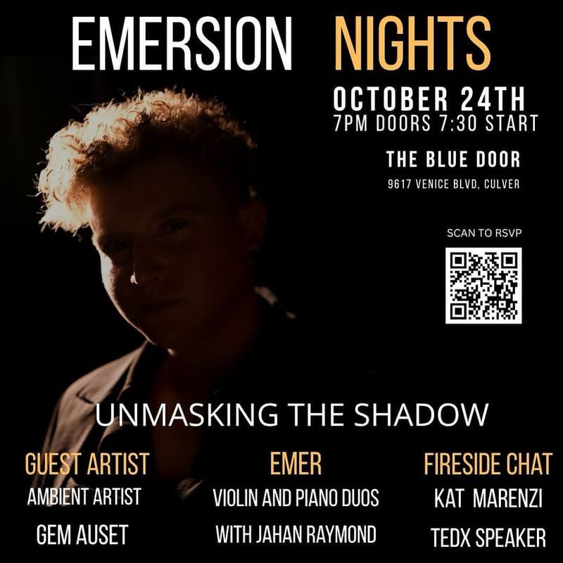 Cover Image for Emersion Nights-Unmasking the Shadow Self-Live Music and Fireside Chat
