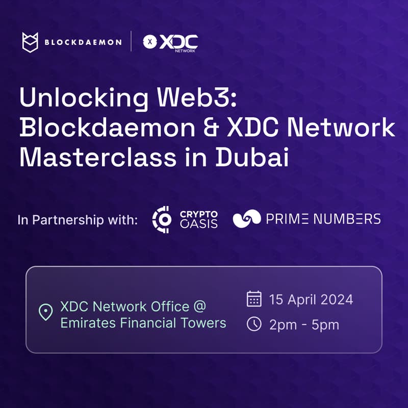 Cover Image for Unlocking Web3: Blockdaemon & XDC Network Masterclass in Dubai