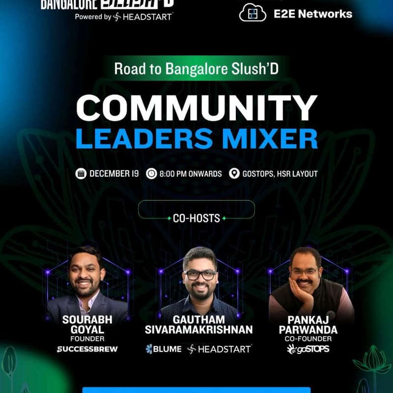 Cover Image for Community Leaders Mixer | Bangalore Slush'D