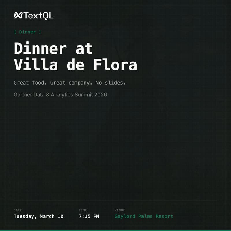Cover Image for Dinner at Villa de Flora | Hosted by TextQL
