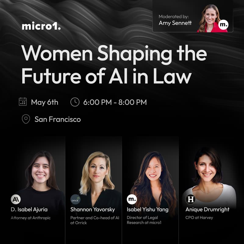 Cover Image for Women Shaping the Future of AI in Law | micro1 & Women in AI