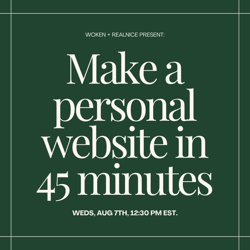 Cover Image for Make a personal website in 45 mins with WOKEN + realnice