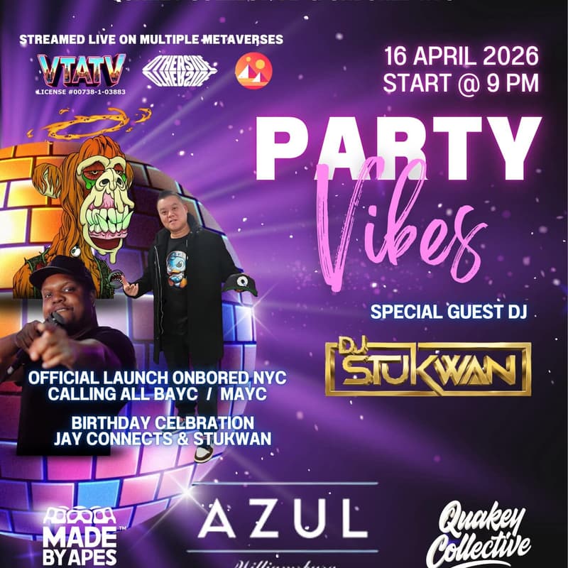 Cover Image for VTATV & Quakey Collective Present: Party Night Bash! @ Azul,Williamsburg