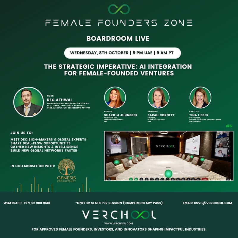Cover Image for Female Founders Zone - Boardroom Live #6 | The Strategic Imperative: AI Integration For Female-Founded Ventures