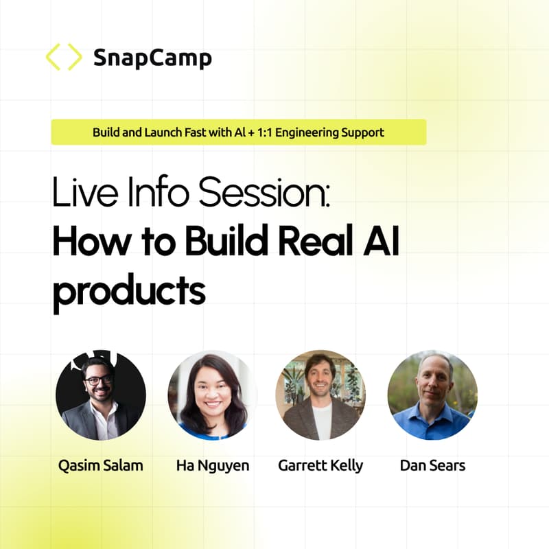 Cover Image for Live Info Session: SnapCamp AI bootcamp - Building Real AI Products with Claude Code + 1:1 Engineering Support