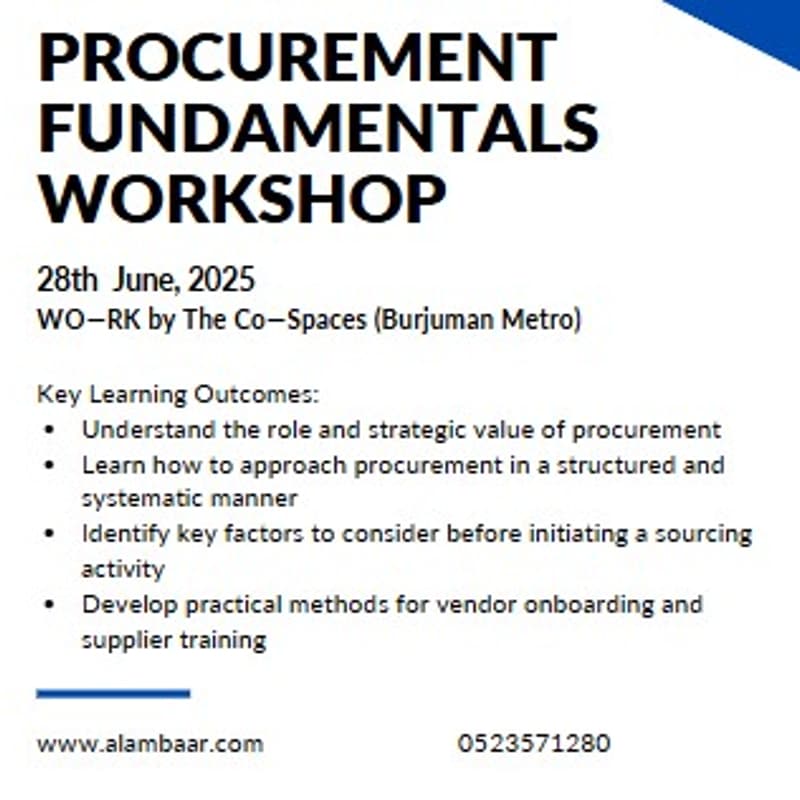 Cover Image for Procurement Fundamentals Workshop                               For Entry to Mid-Level Professionals