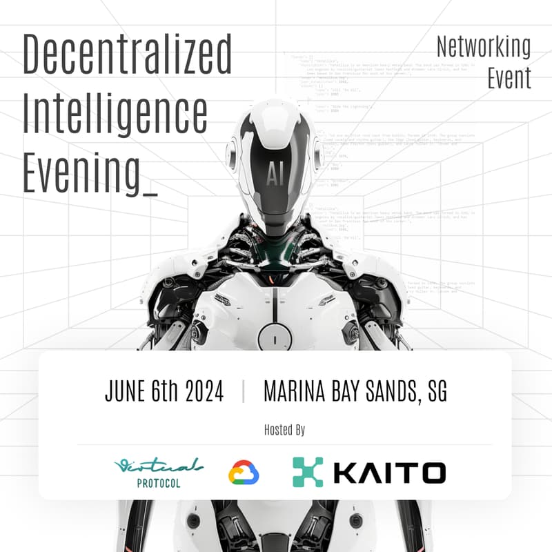 Cover Image for Decentralized Intelligence Evening w/ Virtuals, Kaito, Google Cloud and more