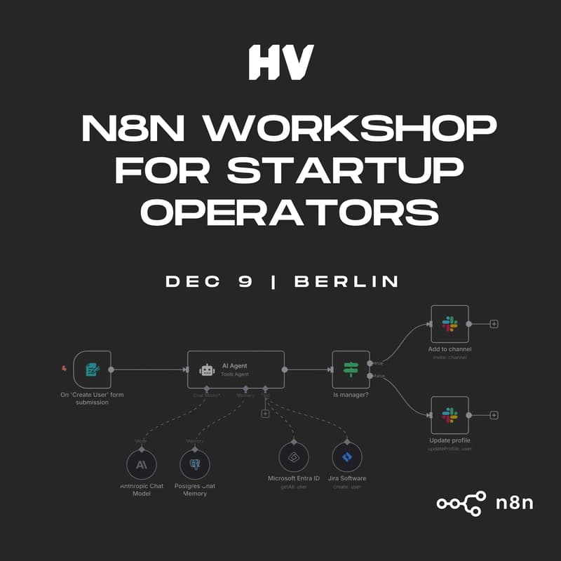 Cover Image for HV x n8n Workshop for Startup Operators
