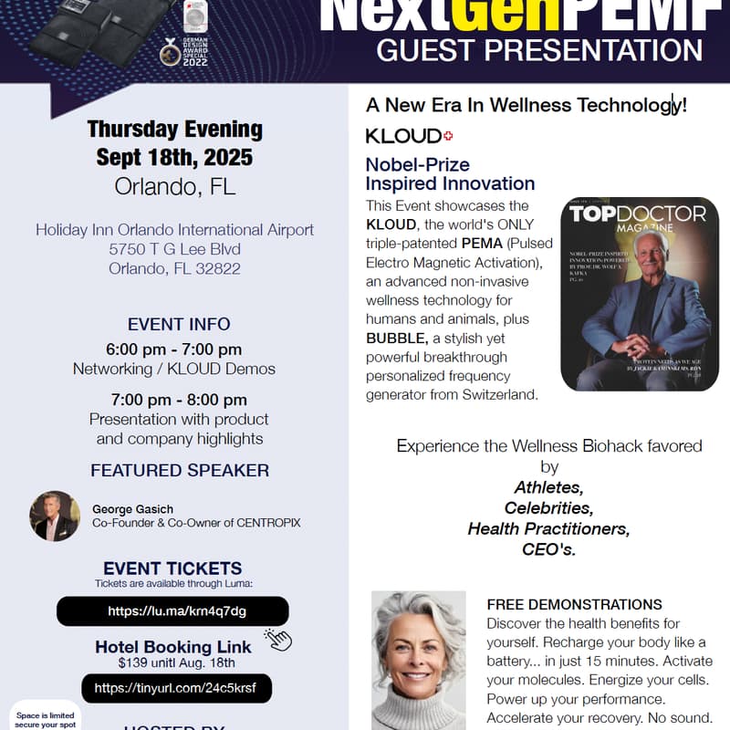 Cover Image for Centropix USA NextGenPEMF - Orlando Guest Presentation