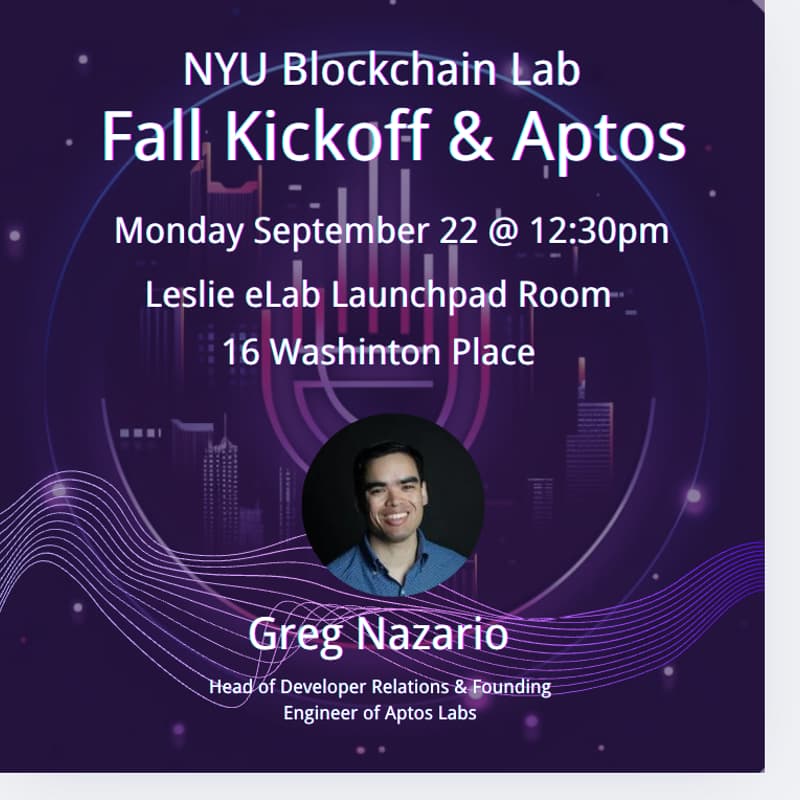 Cover Image for NYU Blockchain Lab Fall Kickoff with Aptos