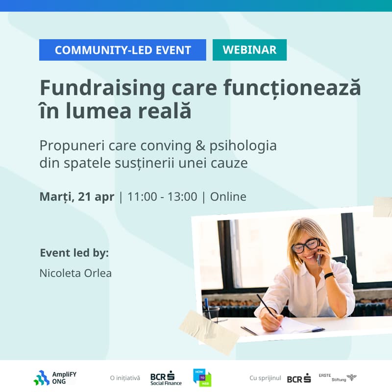 Cover Image for [Community-Led Event AmpliFY ONG] Fundraising care funcționează în lumea reală