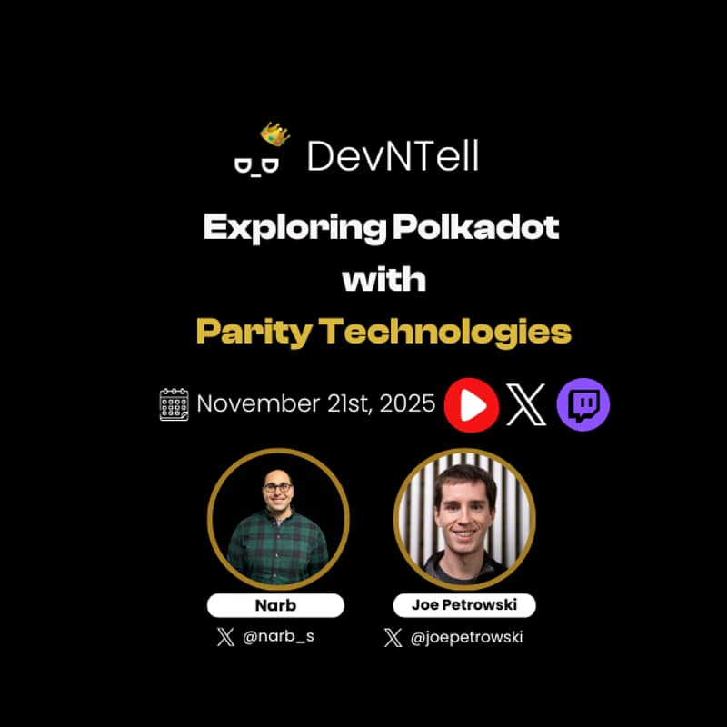 Cover Image for DevNTell - Exploring Polkadot with Parity Technologies