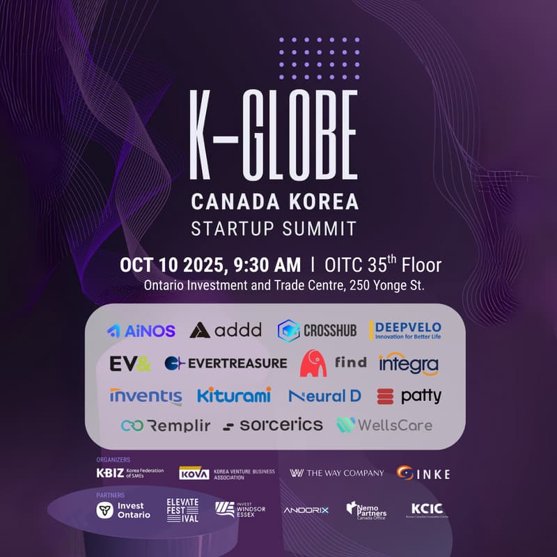 Cover Image for [Registration Closed] 2025 K-Globe Canada-Korea Startup Summit [AI, ESS, Smartcity, Tech]
