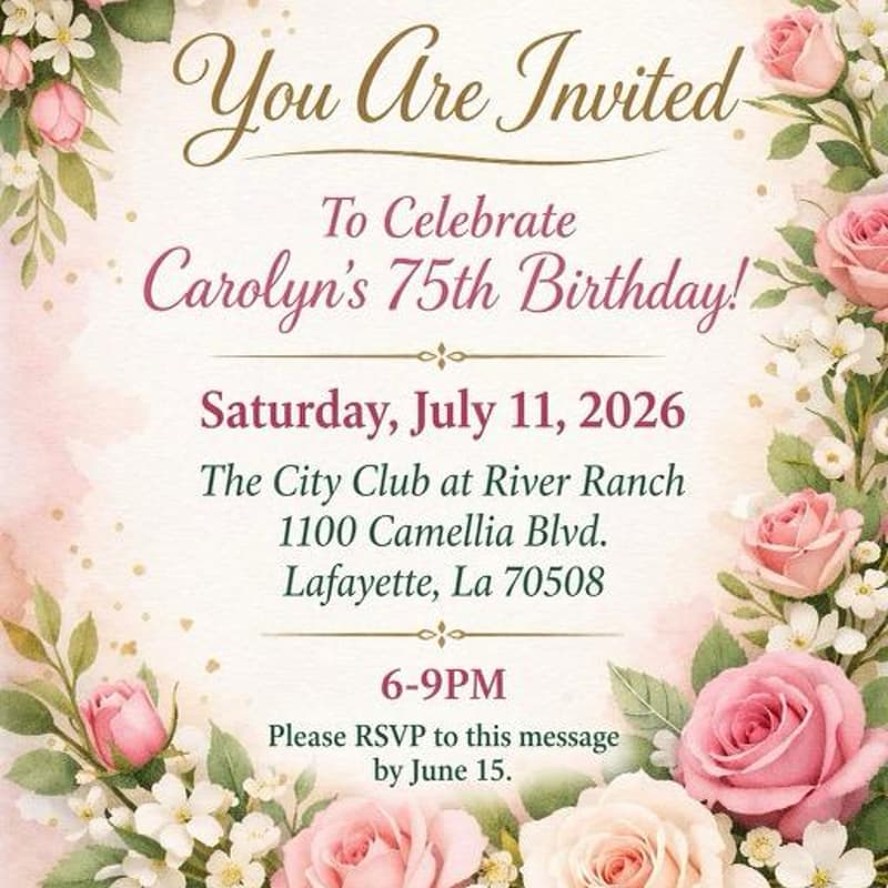 Cover Image for 75th Birthday Celebration for Carolyn Jolivette