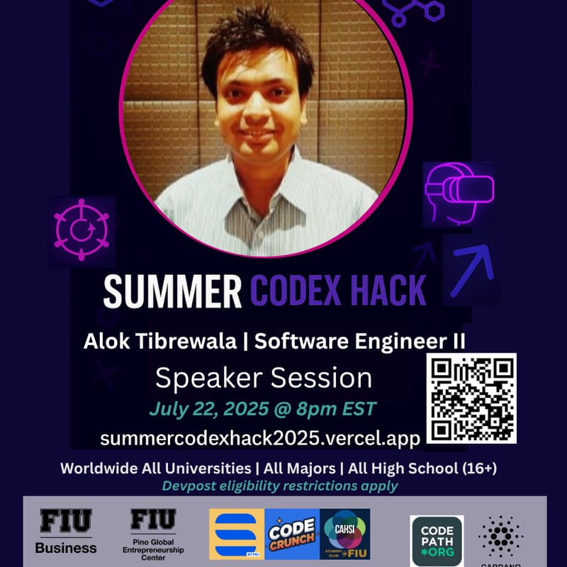 Cover Image for SummerCodeX 2025 - VIRTUAL Hack|Kick-Off Day 2|π Open to All MAJORS from Any University| HS 16+