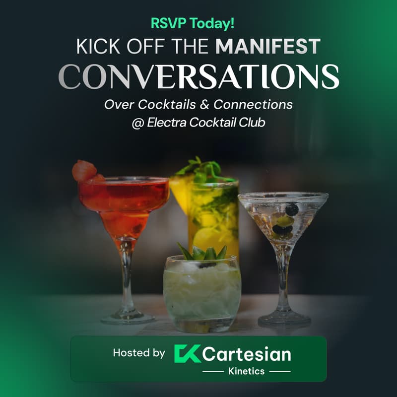 Cover Image for RSVP Required : Happy hour event at Manifest with Cartesian Kinetics