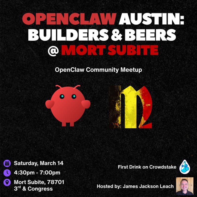 Cover Image for OpenClaw Austin: Builders & Beers @ Mort Subite